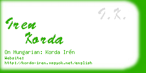 iren korda business card